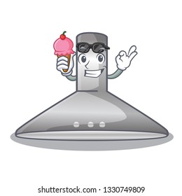 With ice cream kichen hood in the mascot shape