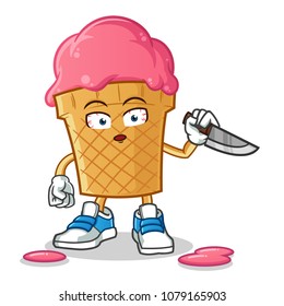ice cream killer mascot vector cartoon illustration