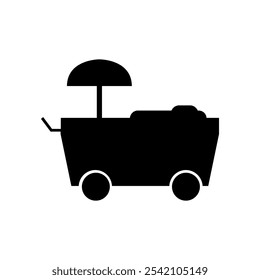 Ice cream kiosk illustrated on a background