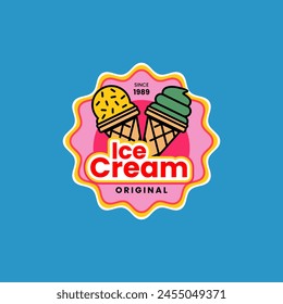 Ice cream label. Ice cream logo design