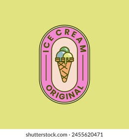 Ice cream label. Ice cream logo design