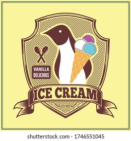 Design-Vorlage für Eis-Creme, Poster oder Logos. Vektorgrafik