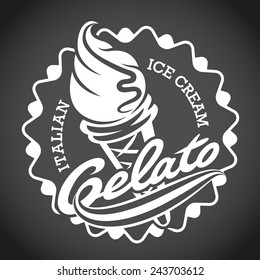 Ice cream label. Vector illustration