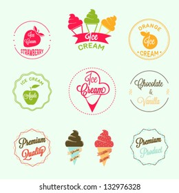 Ice cream labels set