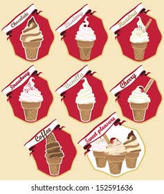 Ice cream labels set
