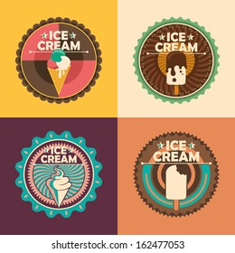 Ice cream labels. Vector illustration.