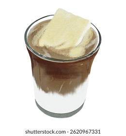 Ice cream latte espresso coffee affogato cafe drink dessert