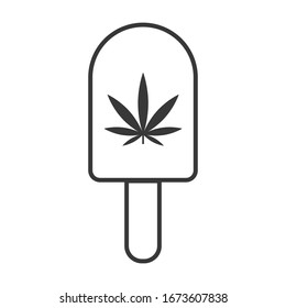 Ice cream with leaf icon isolated on white background. Dessert symbol modern, simple, vector, icon for website design, mobile app, ui. Vector Illustration