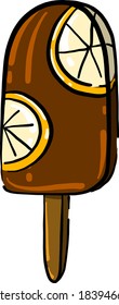 Crema de hielo con limón, ilustración, vector sobre fondo blanco