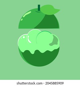 ice cream lemon sweet cup illustration vector
