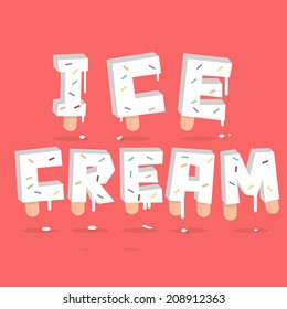 ice cream. letter - vector illustration