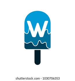 Ice Cream With Letter W Logo Template
