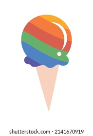 ice cream with lgtbi flag icon