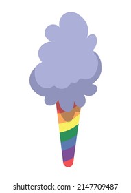 ice cream with lgtbiq flag icon