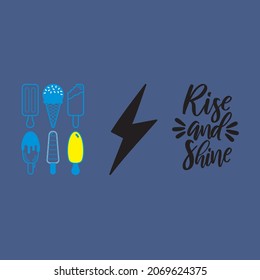 ice cream lightning bolt design vector illustration essential for t-shirt.eps