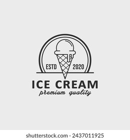 Ilustración vectorial simple minimalista de la línea de helados diseño gráfico de iconos
