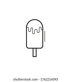 ice cream line art vector icon on white background