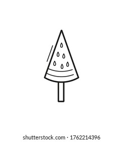 ice cream line art vector icon on white background