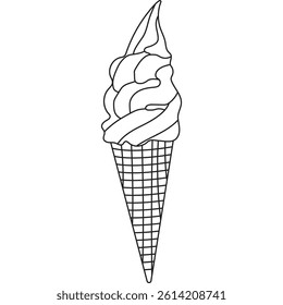 Ice Cream line Art Vector Set