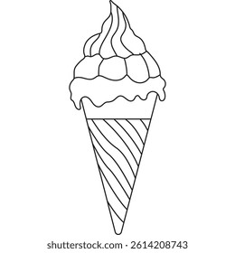 Ice Cream line Art Vector Set