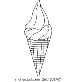 Ice Cream line Art Vector Set