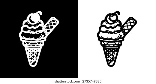 Ice cream line art