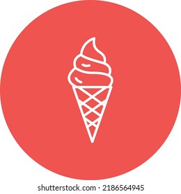 Ice Cream line circle icon vector image. Can also be used for web apps, mobile apps and print media.
