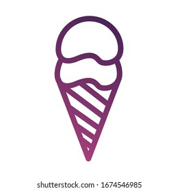 ice cream line degradient style icon vector illustration design