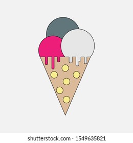 Ice cream line design illustration. Clip art. Vector design