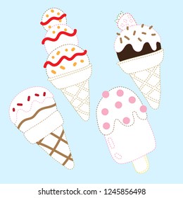 ice cream line drawing vector design for kid