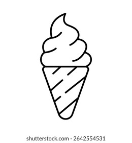 Ice Cream Line Editable Stroke Icon. Fast-food And Drinks Themes Vector Illustration