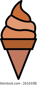 Ice Cream Line Filled Vector Icon Design