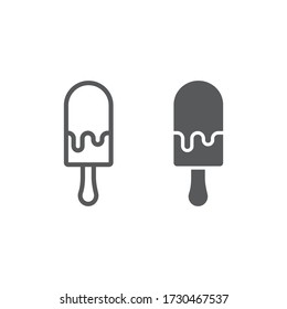 Ice Cream line and glyph icon, food and sweet, dessert sign vector graphics, a linear icon on a white background, eps 10