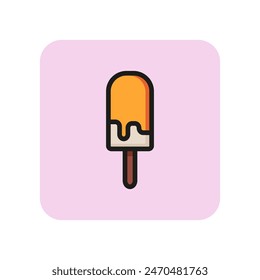 Ice cream line icon. Bar, stick, popsicle. Summer food concept. Can be used for topics like dessert, cafe, menu