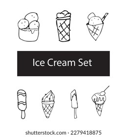 ice cream line icon black