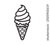 ice cream line icon design vector template