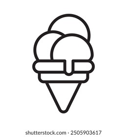 ice cream line icon design vector template