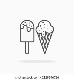 Ice cream line icon. Editable stroke and pixel perfect. Can be used for digital product, presentation, print design and more.