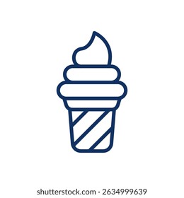 Ice Cream Line Icon. Editable Stroke Cone Ice Cream Outline Sign