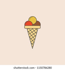 Ice cream line icon. Element of fast food icon for mobile concept and web apps. Field outline Ice cream line icon can be used for web and mobile