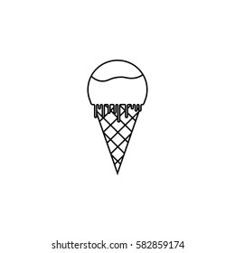 Ice Cream line icon, food & drink elements, sweets sign, a linear pattern on a white background, eps 10.