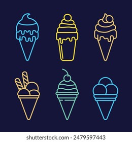 Ice cream line icon. illustration vector