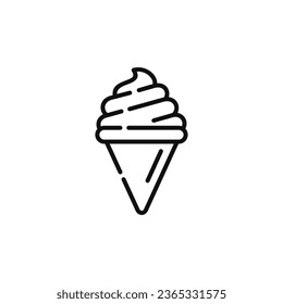 Ice cream line icon isolated on white background
