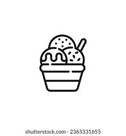 Ice cream line icon isolated on white background