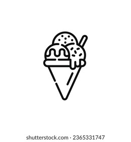 Ice cream line icon isolated on white background