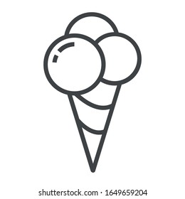 Ice cream line icon on white background