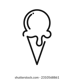 Ice cream line icon on white background. Eps 10.