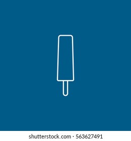 Ice Cream Line Icon On Blue Background
