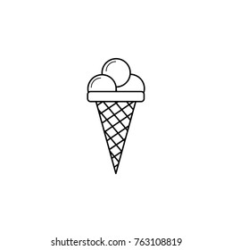 Ice cream line icon on white background