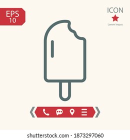 ice cream line icon, outline vector illustration.